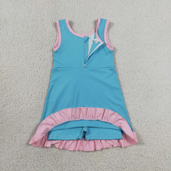 GSD4130 RTS toddler clothes solid color girl yoga summer dress sports clothing