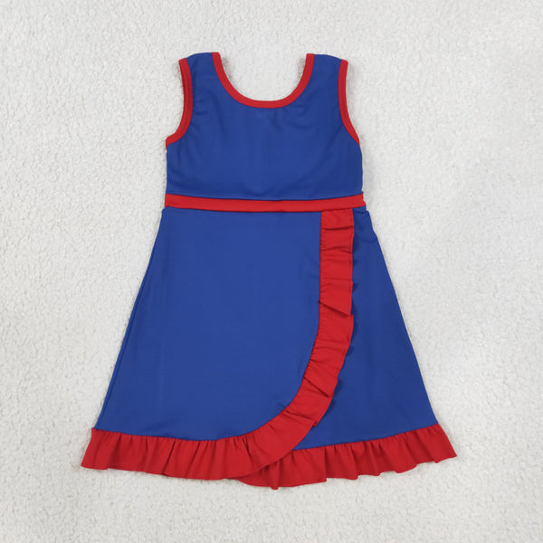 RTS GSD4133 toddler clothes red blue girl sports yoga summer dress atheletic dress