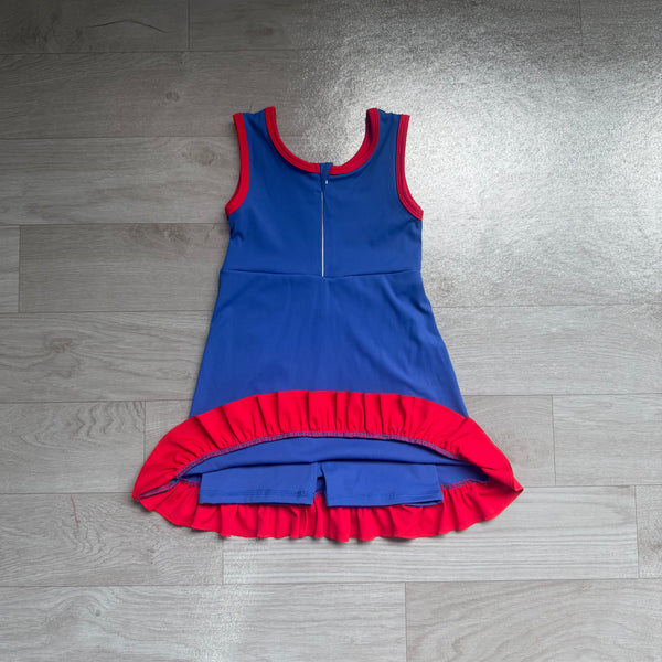 GSD4133 pre-order kids clothes blue red girl summer dress quick dry sportss  -real pic 2026.7.28