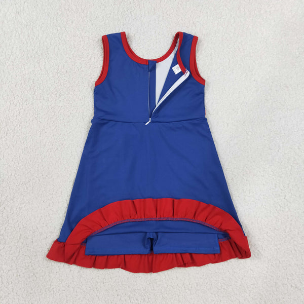 RTS GSD4133 toddler clothes red blue girl sports yoga summer dress atheletic dress