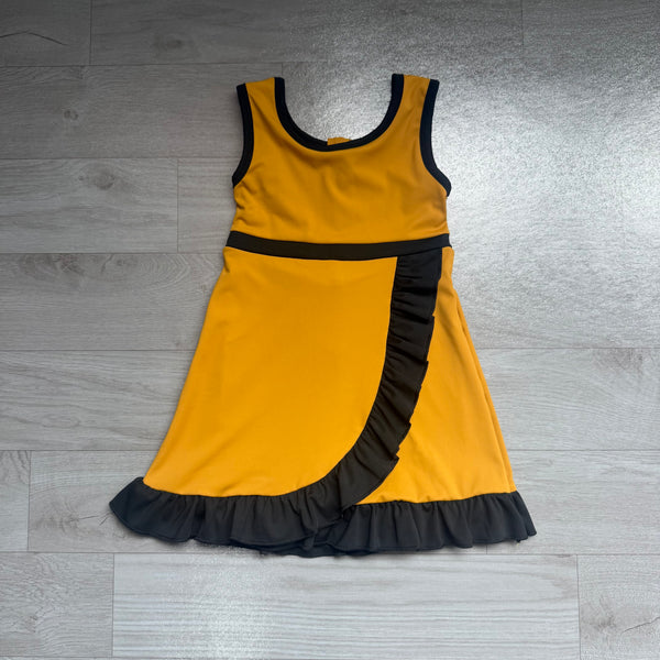 GSD4134 pre-order kids clothes yellow black girl summer dress quick dry sportss -real pic 2026.7.28