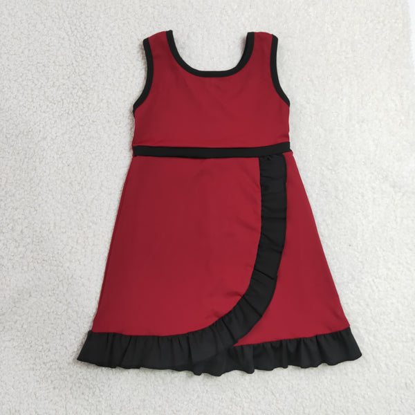 RTS GSD4135 toddler clothes  red girl yoga summer dress sports clothing