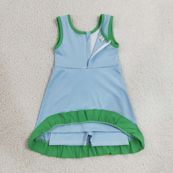 RTS  GSD4136 toddler clothes  blue girl yoga summer dress sports clothing