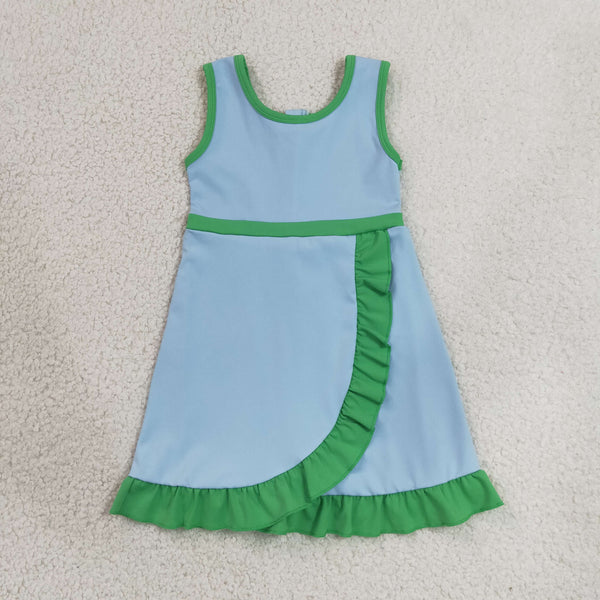 RTS  GSD4136 toddler clothes  blue girl yoga summer dress sports clothing