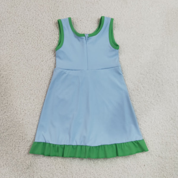 RTS  GSD4136 toddler clothes  blue girl yoga summer dress sports clothing