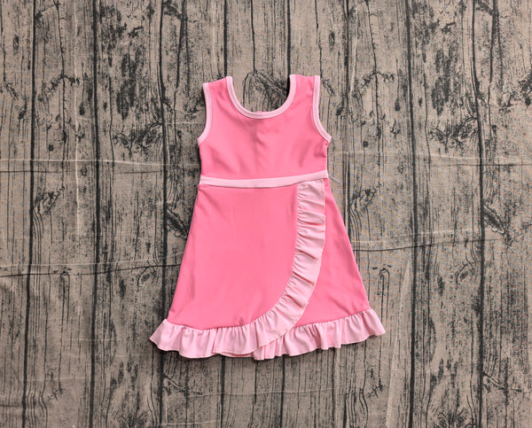 GSD4139 pre-order toddler clothes solid color print girl yoga summer dress-real pic 2026.5.13