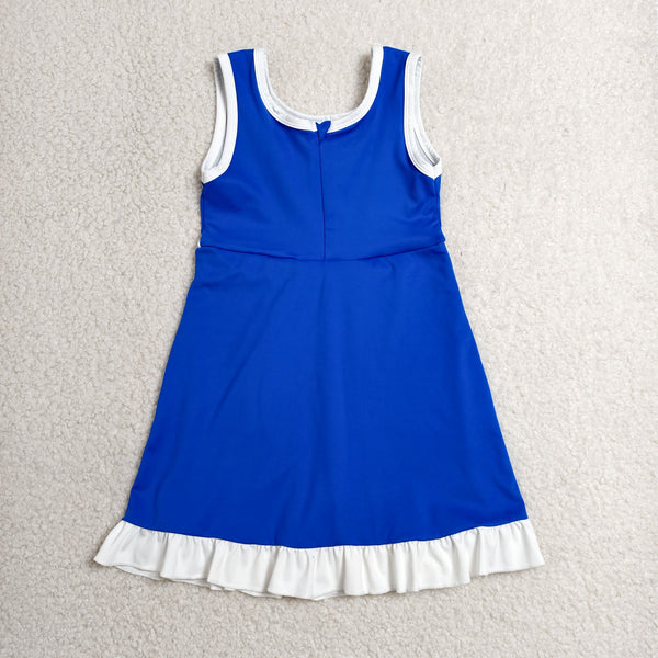 GSD4141 RTS toddler clothes solid blue girl yoga summer dress sports clothing