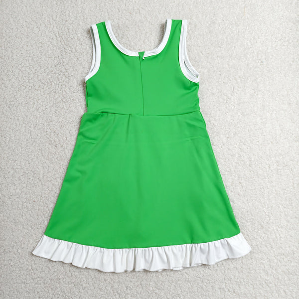 GSD4143 RTS toddler clothes solid color green girl yoga summer dress sports clothing