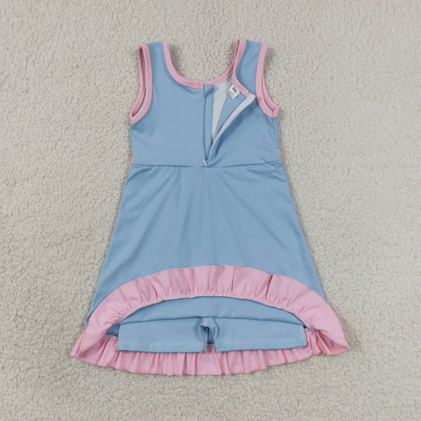 GSD4144 RTS toddler clothes blue girl yoga summer dress sports clothes