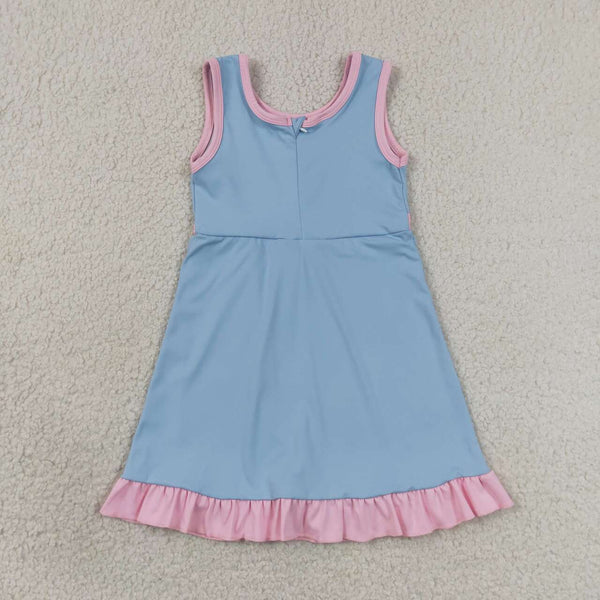 GSD4144 RTS toddler clothes blue girl yoga summer dress sports clothes