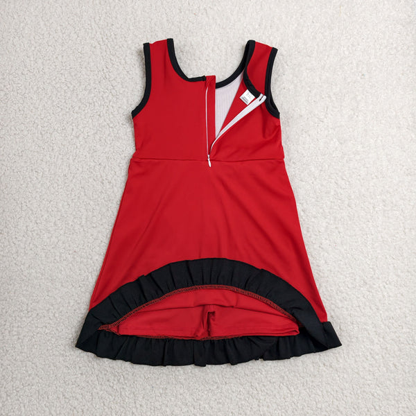 GSD4146 RTS toddler clothes solid red girl yoga summer dress sports dress