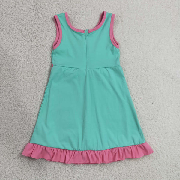 GSD4149 RTS toddler clothes green girl yoga summer dress sports clothing