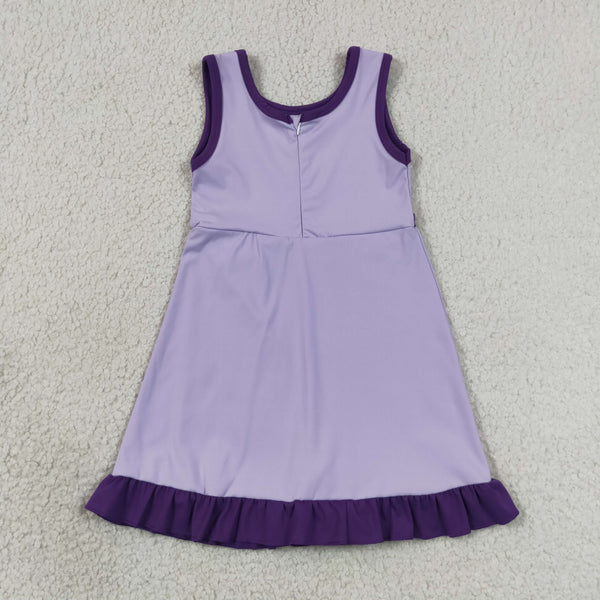 GSD4151 RTS toddler clothes purple girl yoga summer dress sports clothing