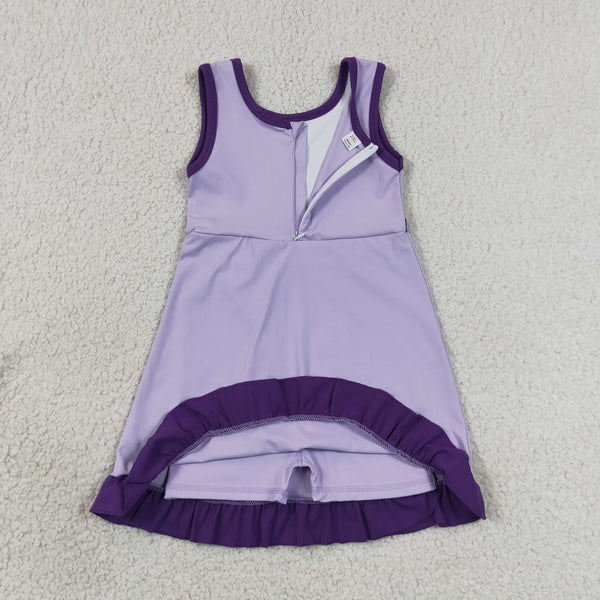 GSD4151 RTS toddler clothes purple girl yoga summer dress sports clothing