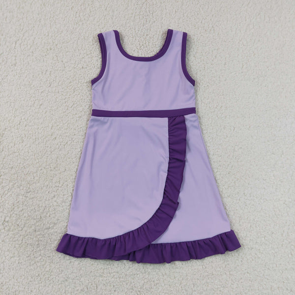GSD4151 RTS toddler clothes purple girl yoga summer dress sports clothing