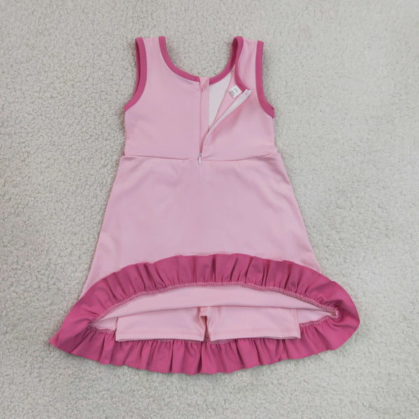 GSD4152 RTS toddler clothes pink  girl yoga summer dress sports clothing