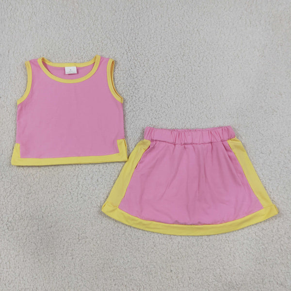 GSD4187 RTS kids girl clothes pink cotton kids girl summer dress