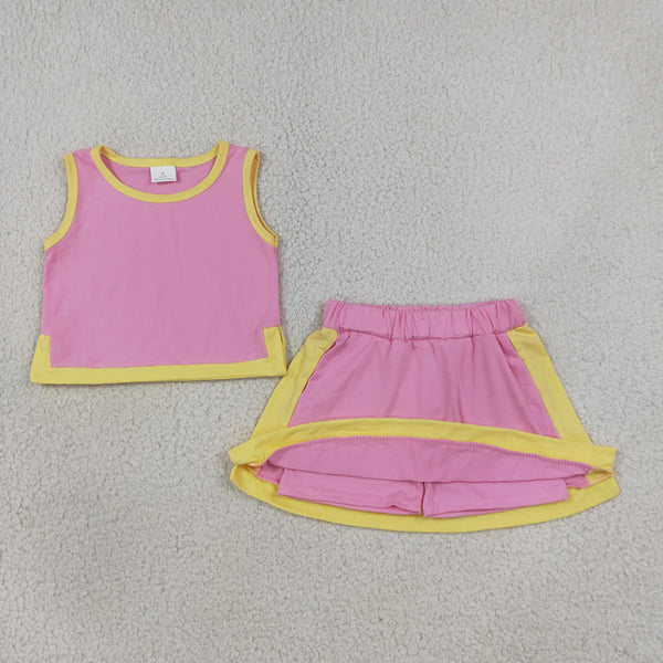 GSD4187 RTS kids girl clothes pink cotton kids girl summer dress