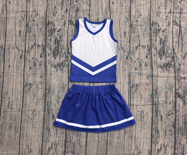 Pre-order GSD4190 girls blue white sleeveless skirt outfits yoga-real pic 2026.5.17