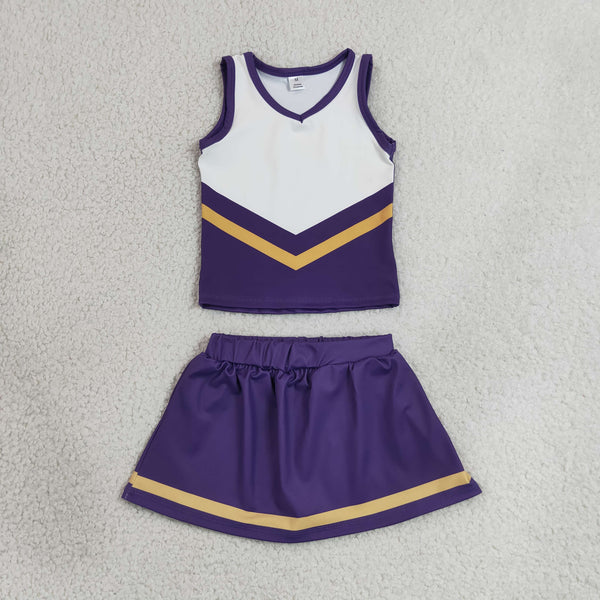 RTS GSD4193 girls purple white golden sleeveless skirt outfits yoga-real pic 2026.5.17