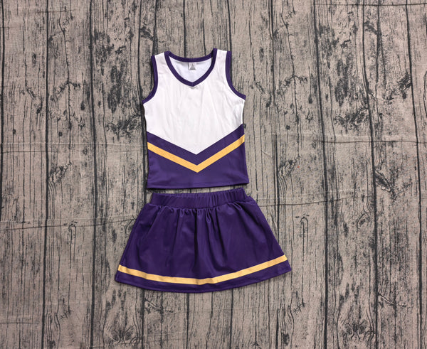Pre-order GSD4193 girls purple white golden sleeveless skirt outfits yoga-real pic 2026.5.17