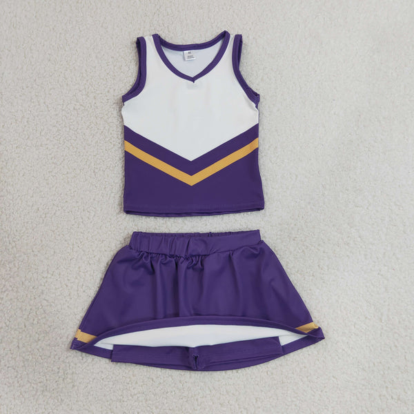 RTS GSD4193 girls purple white golden sleeveless skirt outfits yoga-real pic 2026.5.17