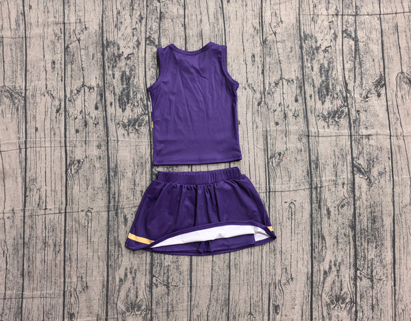 Pre-order GSD4193 girls purple white golden sleeveless skirt outfits yoga-real pic 2026.5.17
