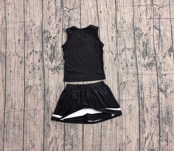 Pre-order GSD4194 girls black white sleeveless skirt outfits yoga-real pic 2026.5.17