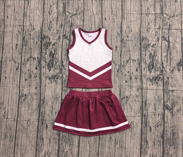 Pre-order GSD4195 girls red white sleeveless skirt outfits yoga-real pic 2026.5.17