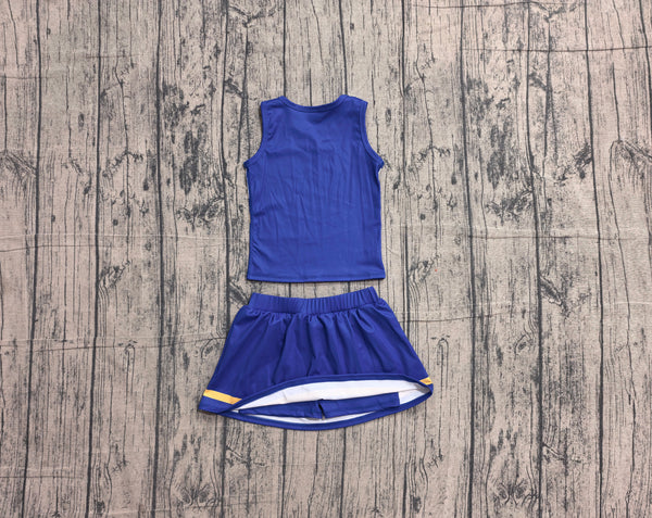 Pre-order GSD4196 girls blue white golden sleeveless skirt outfits yoga-real pic 2026.5.17