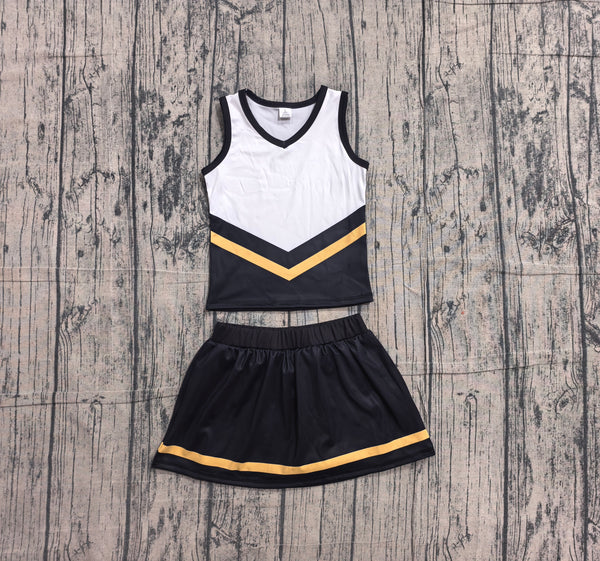 GSD4201 girls black white golden sleeveless skirt outfits yoga-real pic 2026.5.17