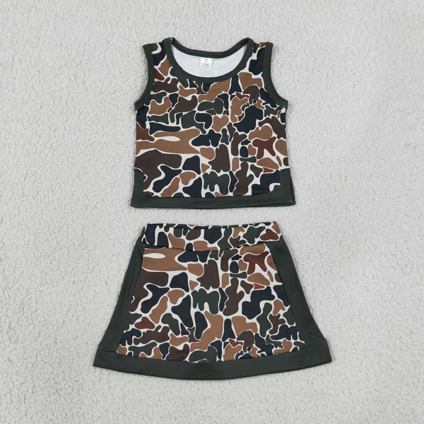 GSD4233 RTS kids girl clothes yoga camo toddler girl yoga summer outfit sports clothing set