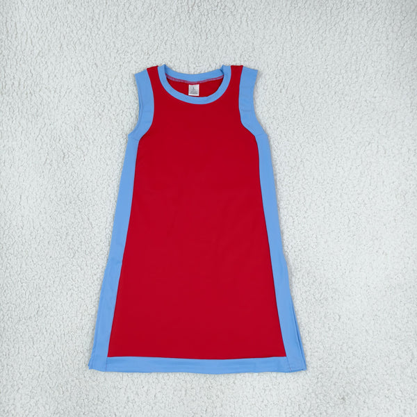 RTS GSSO3846 toddler girl clothes solid color block sleeveless yoga dress