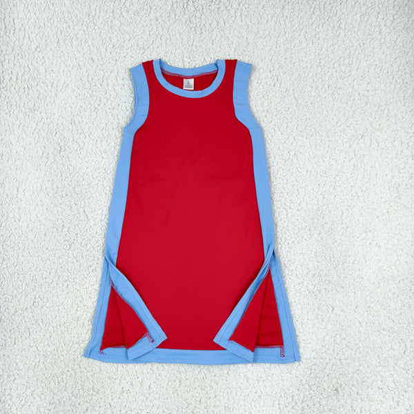RTS GSSO3846 toddler girl clothes solid color block sleeveless yoga dress