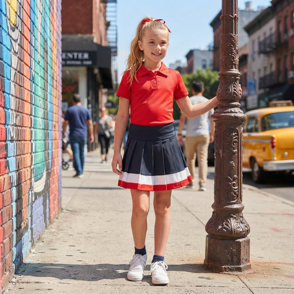 RTS GSD4262 baby girl clothes solid color print short sleeve top yoga skort outfit
