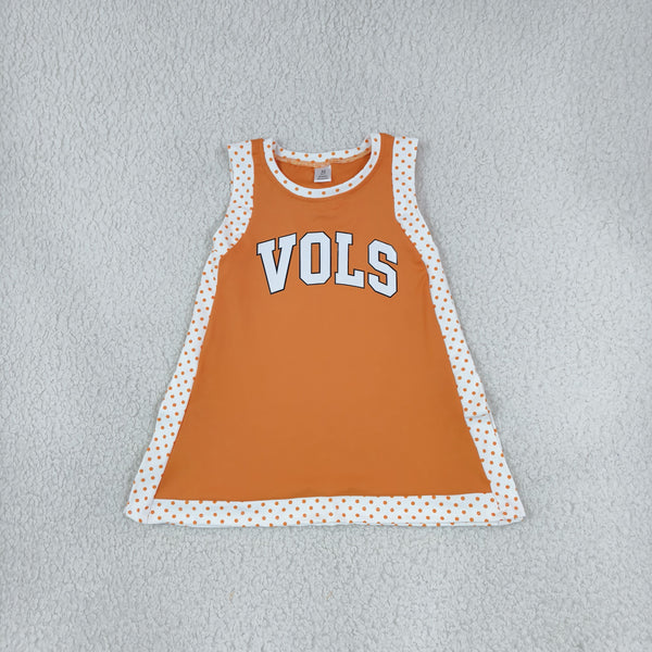 RTS GSD4292 toddler girl clothes vinyl print sleeveless yoga dress