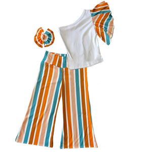 GSPO0076 girl colorful stripe fall spring set-promotion 2024.6.15 $5.5