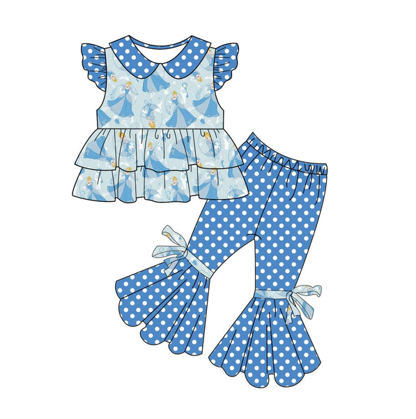 GSPO0200 baby girl clothes blue cartoon fall spring outfits