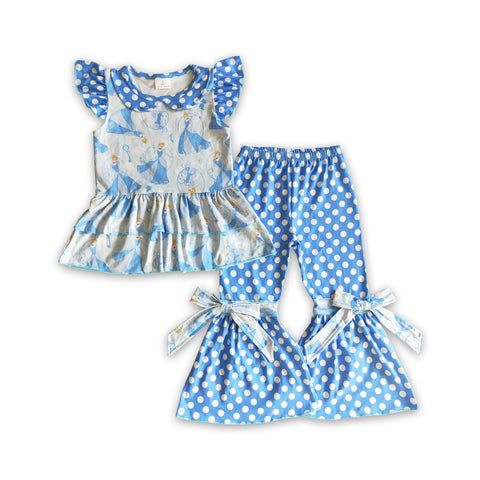 GSPO0200 baby girl clothes blue cartoon fall spring outfits