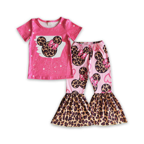 GSPO0225 baby girl clothes cartoon leopard fall spring outfits