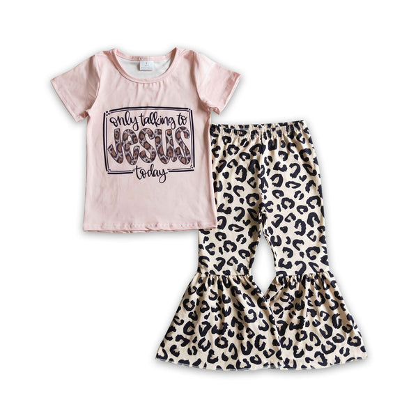 GSPO0226 baby girl clothes jesus leopard outfits
