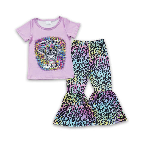 GSPO0240 baby girl clothes colorful leopard fall spring outfits