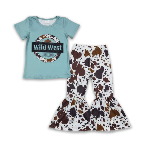 GSPO0291 kids clothes girls wild west boutique clothing set fall spring outfits