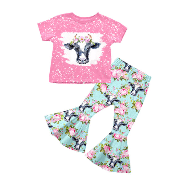 GSPO0395 baby girl clothes cow fall spring outfits