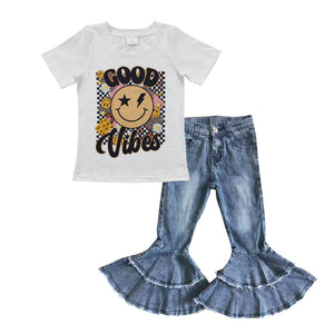 GSPO0648 toddler clothes good vibes boutique clothing set