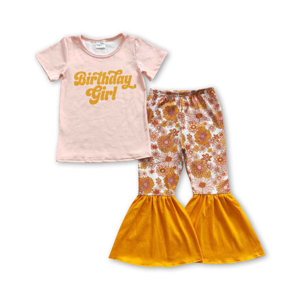 GSPO0680 baby girl clothes birthday girl girl bell bottom outfit