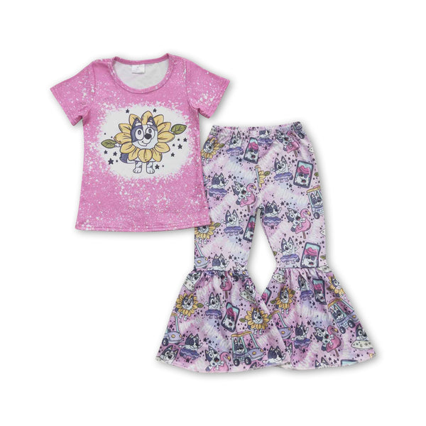 GSPO0689 toddler girl clothes girl bell bottom outfit