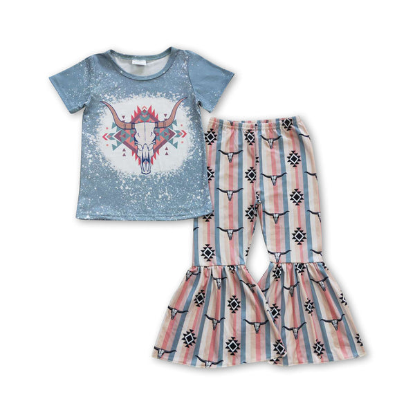 GSPO0703 baby girl clothes toddler girl bell bottom outfit