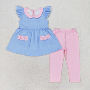 GSPO1241 RTS baby girl clothes girls blue summer outfit