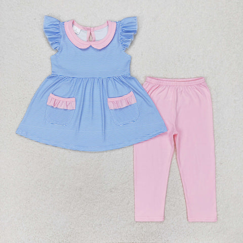 GSPO1241 RTS baby girl clothes girls blue summer outfit